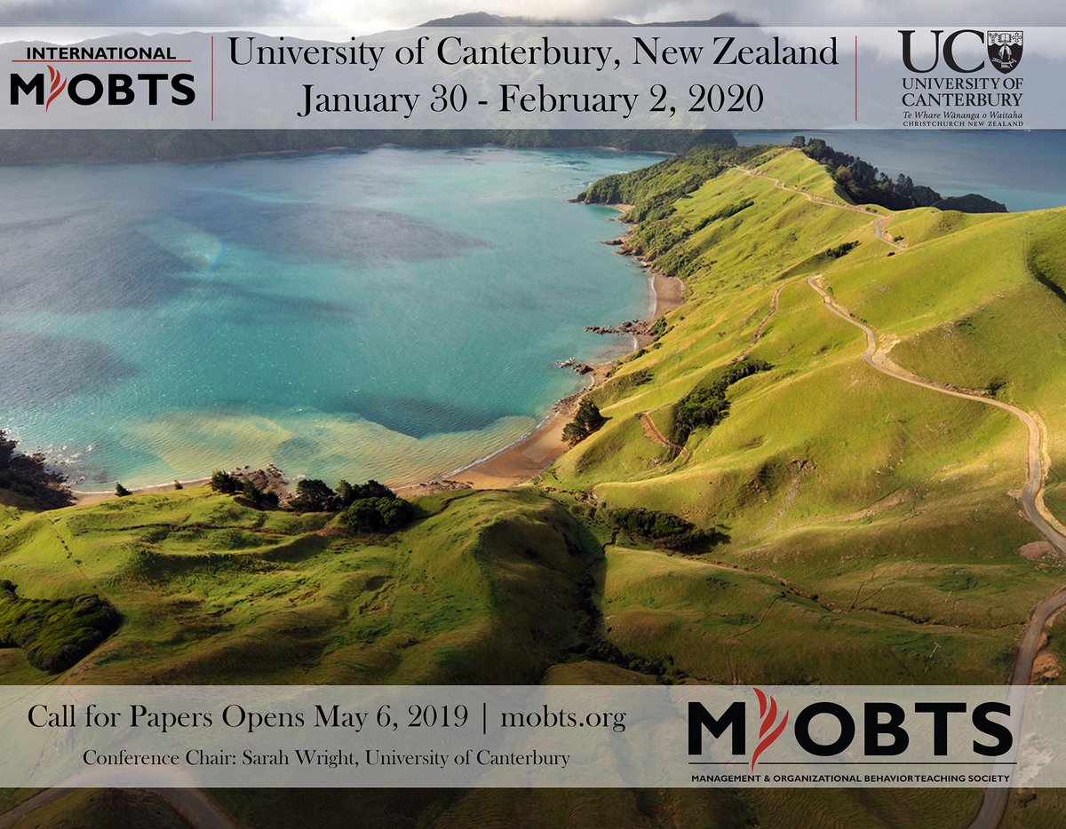 OBTS1's tweet photo. The International MOBTS 2020 Call for Papers is now available! Join us at the University of Canterbury in Christchurch, New Zealand from Jan 30 - Feb 2, 2020 as we host our management teaching conference in one of the most breathtaking locations on Earth! https://t.co/LxUk3xAD6r https://t.co/WMMDChcGvZ