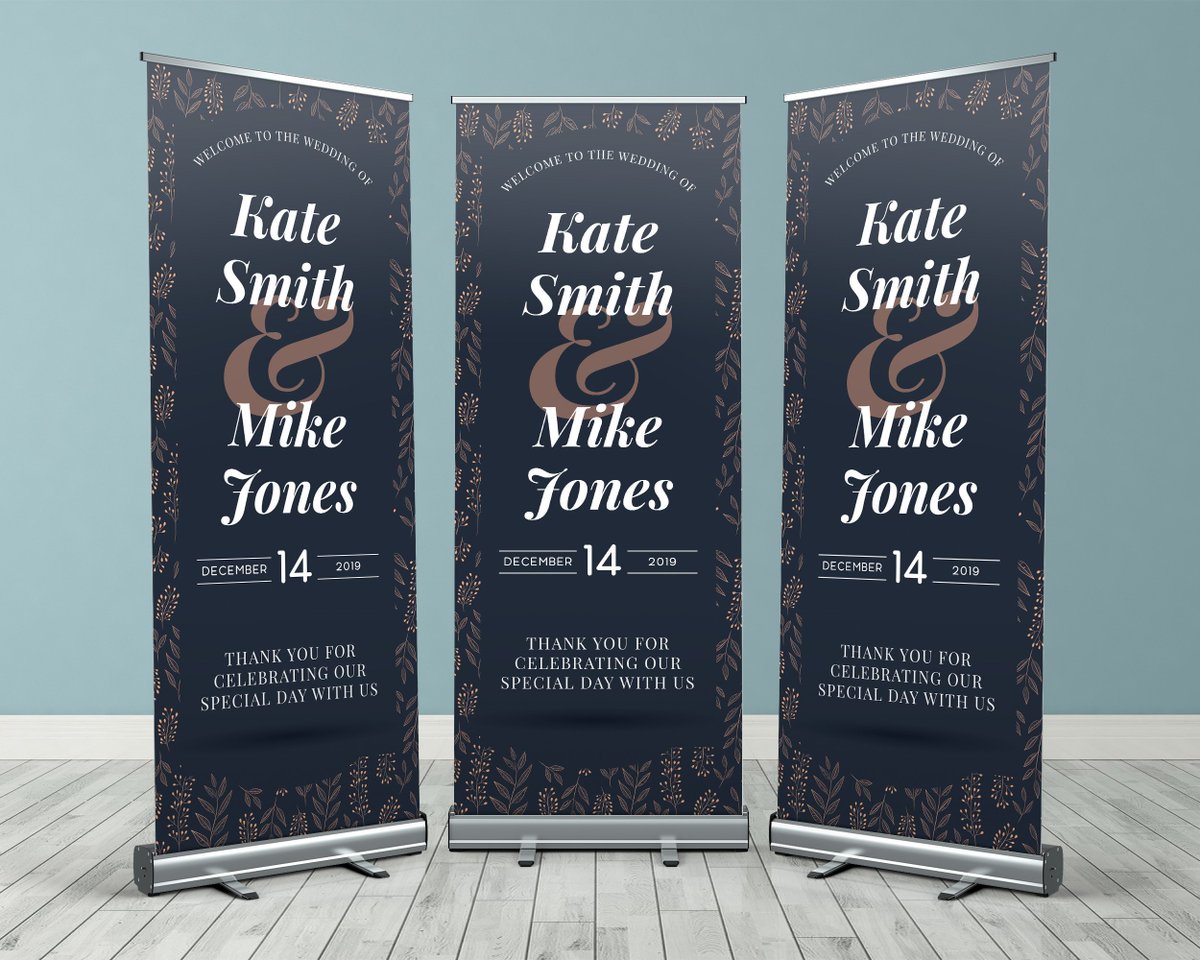 ClickInkPrint's tweet image. Excited to share the latest addition to my #etsy shop: Blue &amp;amp; Gold Floral Custom Wedding Roller Banner Welcome Sign etsy.me/2UGC9ui #wedding #decoration #welcome #banner