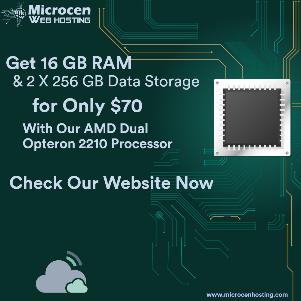 microcenhosting's tweet photo. Grab Our Bestselling Processor for only $70
Visit: https://t.co/ktTC4ReA7S

#amd #processor https://t.co/I8IxSTumOg