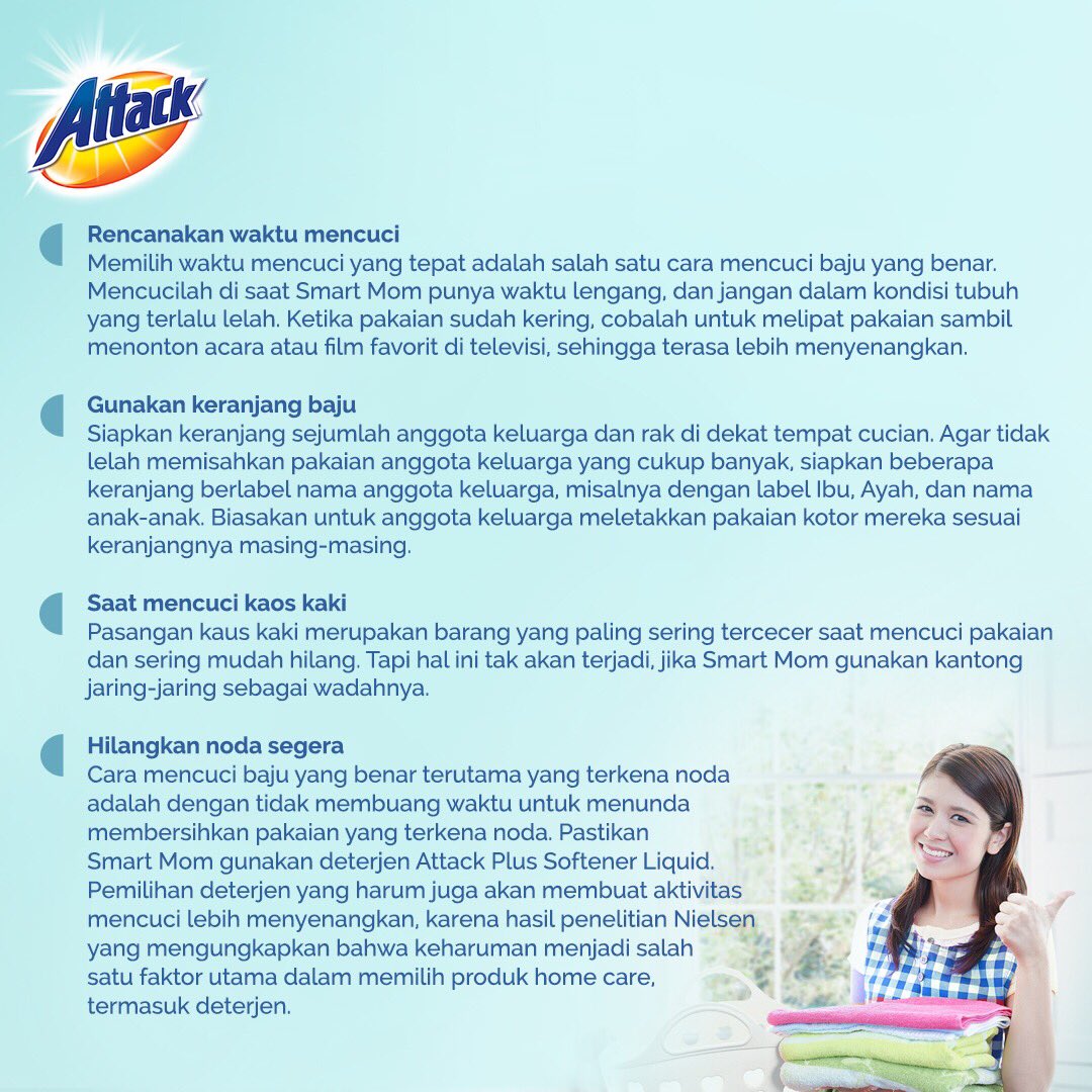 solusiibuattack's tweet photo. Mencuci pakaian memang bisa menjadi pekerjaan yang membosankan, terutama untuk pakaian jenis tertentu yang tidak bisa dicuci dengan mesin cuci. Agar lebih bersemangat saat mencuci di rumah, yuk coba siasati dengan beberapa trik ini!
#Solusiibuattack #AttackAntiBau https://t.co/Y0ZCe7pIjS