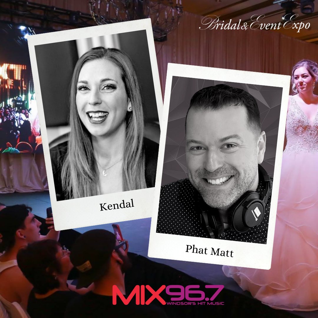 WinWeddingShow's tweet photo. To get FREE passes to the Bridal &amp; Event Expo listen to @themix967 and @Country959 for your chance to win!!! 
Kendal and Phat Matt will be hosting the Bridal &amp; Event Expo fashion - Wed April 24 &amp; Thurs April 25 at Ciociaro Club
See You At The Show!!

#windsorweddingshow https://t.co/pkNW3QUcqn