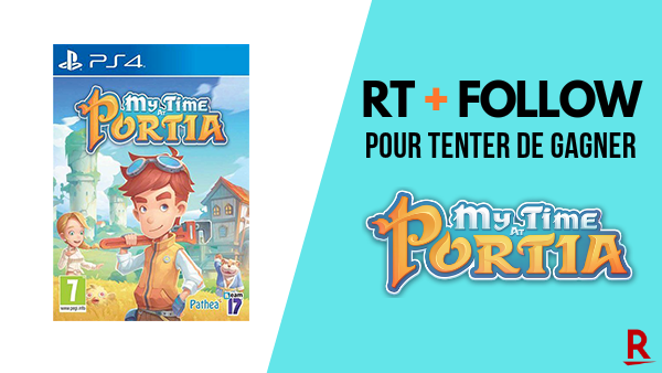 RakutenFrance's tweet photo. #CONCOURS #JeuConcours 

À l'occasion de la sortie de "My Time At Portia", tentez de gagner le jeu sur #PS4 cette fois ! 🔥

Pour participer : #RT + #follow

Merci à @JustForGames_FR pour ce concours ❤ ! 

👉 https://t.co/spSlUGvdpO …

TAS : 19/04 https://t.co/QrsaeijVt7