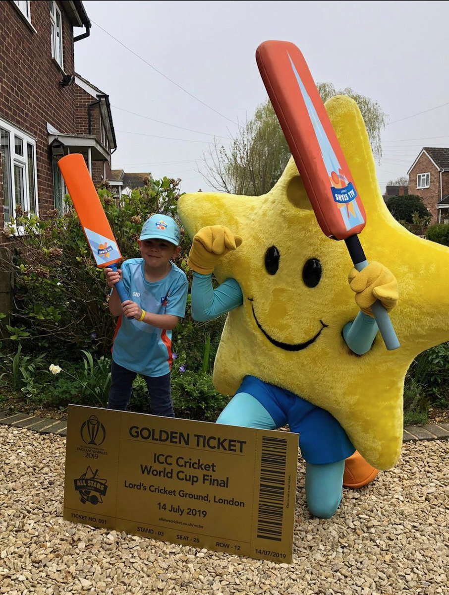 allstarscricket's tweet photo. The first golden ticket has been FOUND 🌟Congratulations to Sid McEvansoneya from Frampton on Severn CC! There is still two more World Cup tickets left to find - just check your activity booklet. Haven't signed up yet? Join now to be in for a chance: https://t.co/09S0snFgv5 ⭐️ https://t.co/fAABfovcJg