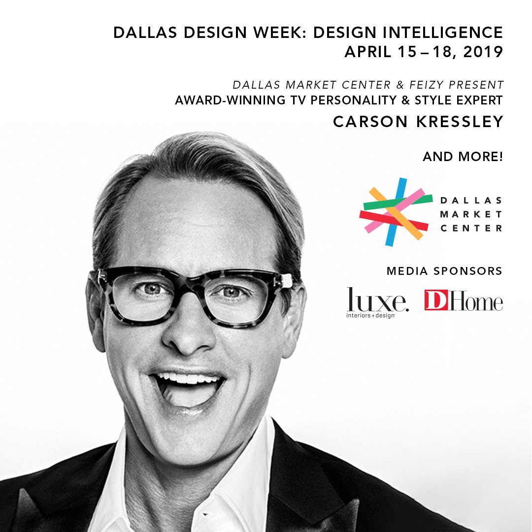 DallasMarket's tweet image. TODAY&apos;S THE DAY! We are so excited to present this event in partnership with our friends at Feizy. Meet Carson in the World Trade Center atrium at 3:30 PM! #dallasdesignweek #designintelligence #dallasmarket #designatdmc #dallasdesign #interiordesigner  #styleexpert