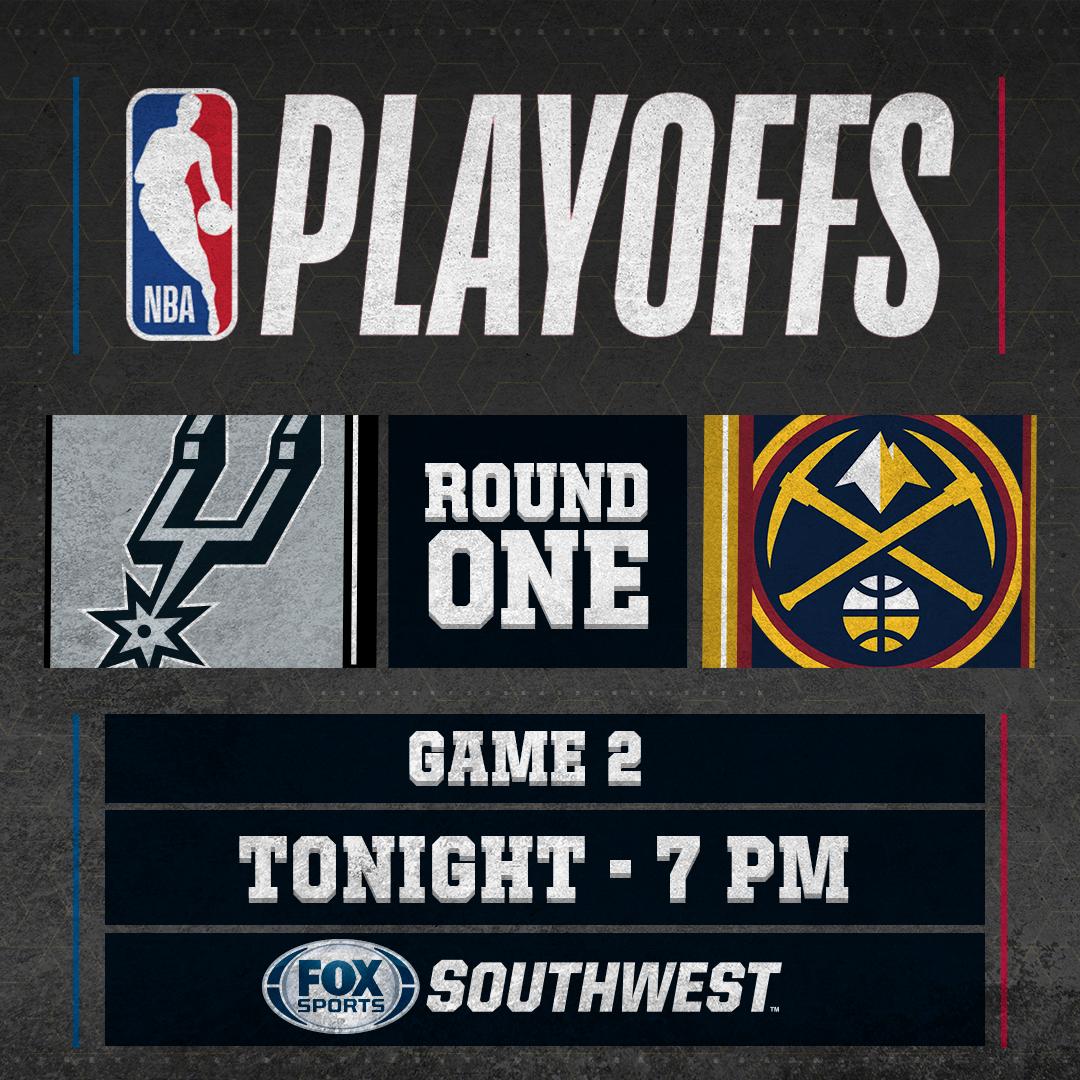 FanDuelSN_SW's tweet photo. Round 1, Game 2! #NBAPlayoffs

🏀 #GoSpursGo vs. #MileHighBasketball
⏰ 7 pm | @spurs Live
📺 #FOXSportsSW
📲 FOX Sports APP
🔗https://t.co/P3iW4iHJ3o
🎙 @BillLand, @seanelliott_32 &amp; @DanWeissPBP https://t.co/Rpuq6dcS2A