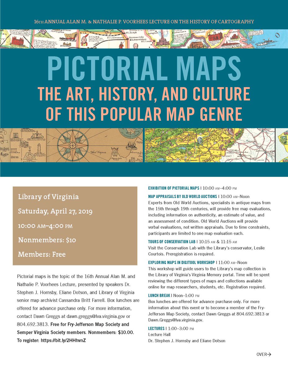 LibraryofVA's tweet photo. Please join us for this year's Voorhees Lecture on the History of Cartography - April 27th. https://t.co/TGbzrO4HJD