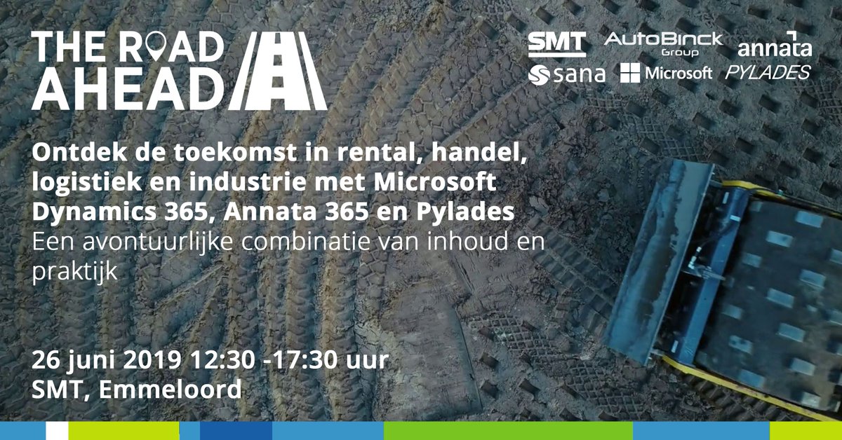 9altitudes's tweet photo. Save the date! Ontdek de toekomst in rental, handel, logistiek en industrie met Microsoft Dynamics 365, Annata 365 en Pylades! Met keynotes, klantcases, een BBQ en een graafmachinecompetitie! Reserveer nu alvast uw plek voor dit unieke event op 26 juni: https://t.co/siZ3BUdN4a https://t.co/isfOVy1qCr