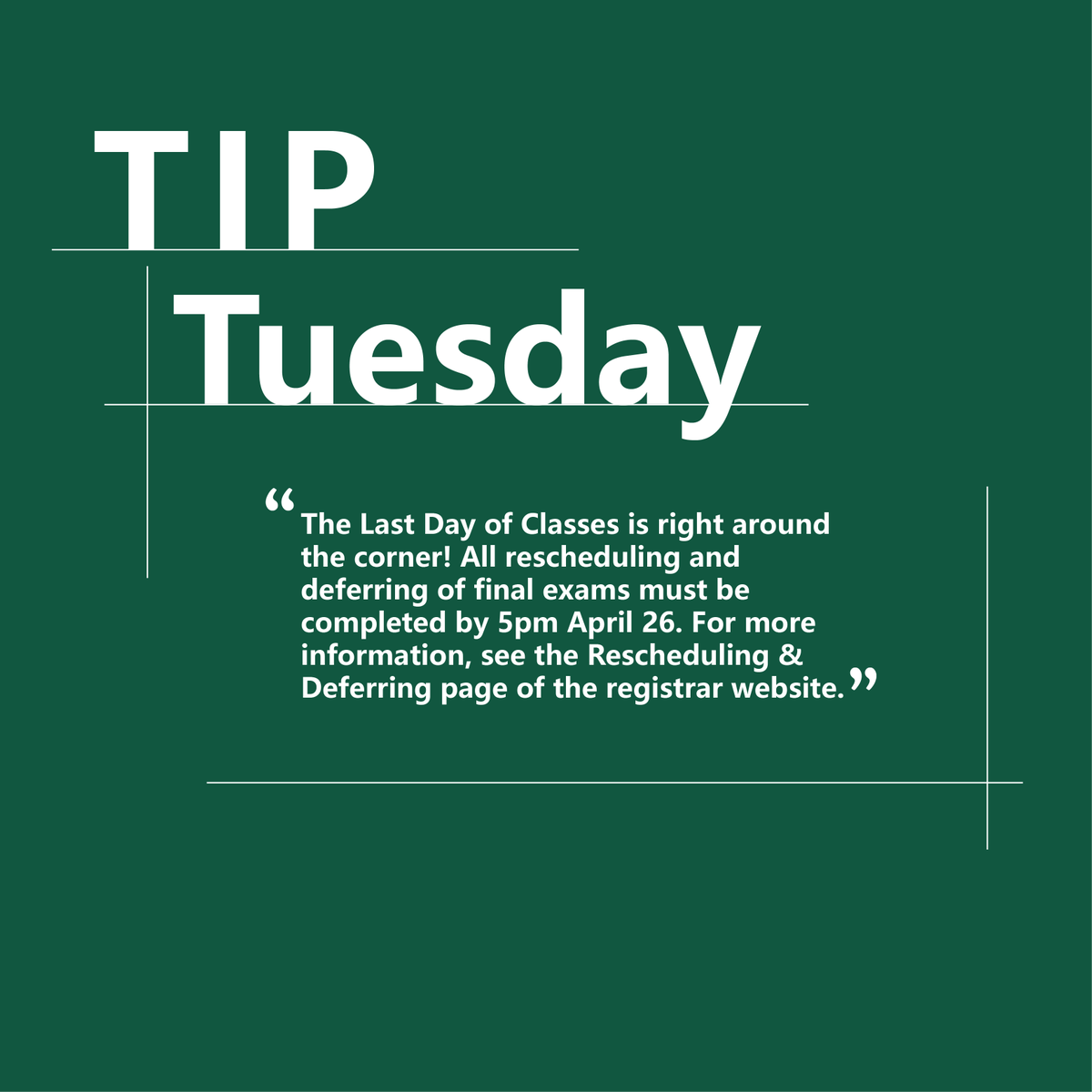 WMDOSOffice's tweet photo. #wmLDOC is almost here! This #TipTuesday is to remind you about due dates regarding rescheduling exams. #wmdoso https://t.co/XQtZsOlwD5