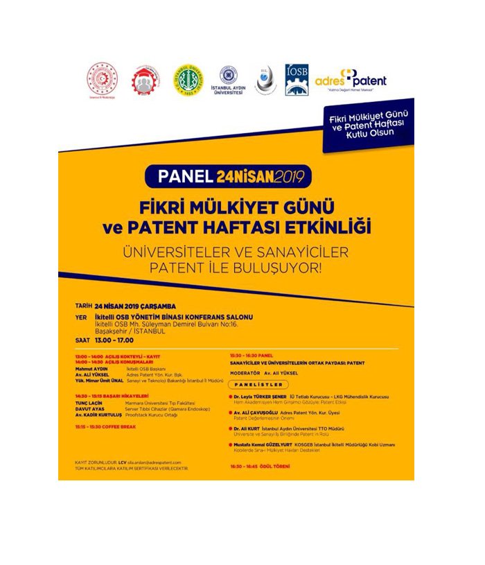 DijitalIstf's tweet photo. Fikri Mülkiyet Günü ve Patent Haftası Etkinliği. @istkaorgtr @istteknokent @sagliktayapayzeka @iutetlab @istanbultipf @sanayiteknoloji #istka #tetlab #3b #iü #itf #yenilikçiistanbul #küsi https://t.co/2crgCK5BXW