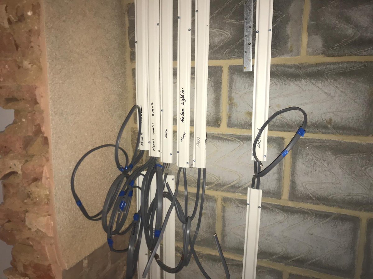 Property24Main's tweet image. First fix electrics installed in kitchen extension #electrical #electricalinstallations #property24maintenance