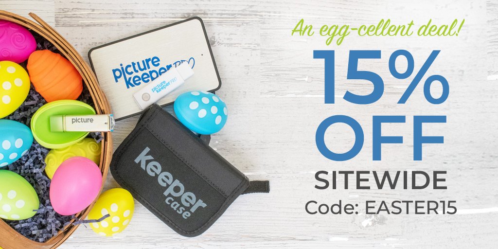 Do you have enough space for all of your Easter memories? Backup all of your pictures with a Picture Keeper.

15% off the ENTIRE site!!! Use promo code EASTER15 in the discount box at checkout.