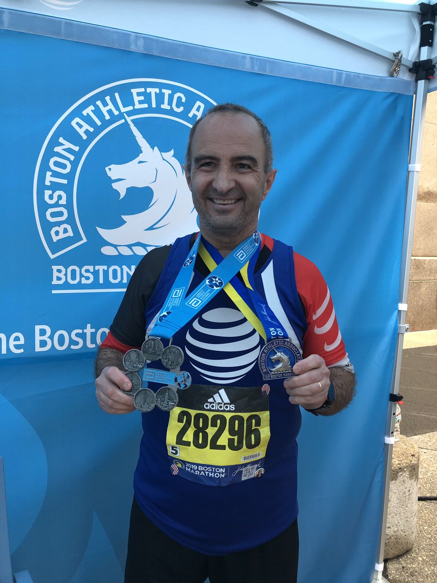 Congratulations to our @attrunningteam member, Roumen Vladimirov on earning his Abbott World Marathon 6 star medal! #OurNE <a href="/WilliamGStovall/">William Stovall</a> <a href="/pnixnix/">Peter Nixon</a> #boston2019