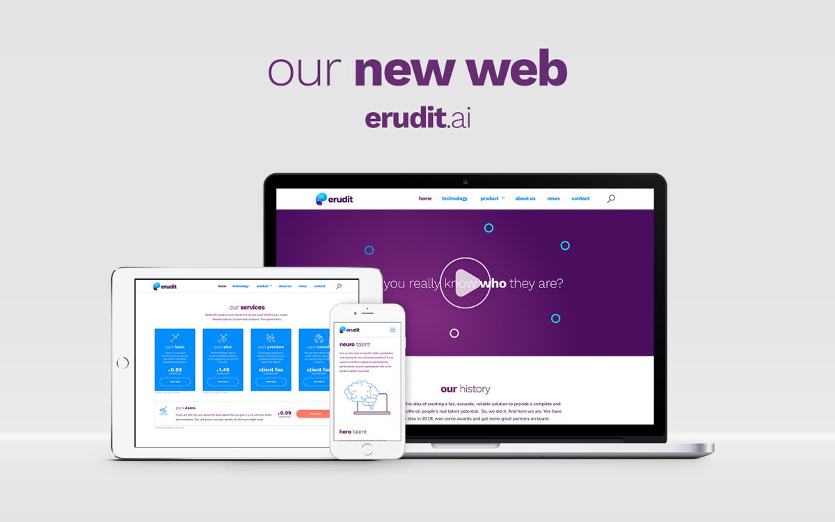 We are live! Check our new website: erudit.ai. Find all about us, our #artificialintelligence technology, our innovative products and services. More questions? Drop us an e-mail! ☺
