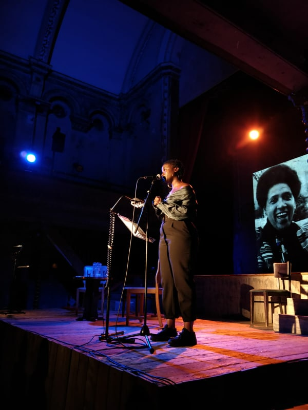 PoetintheCityUK's tweet photo. Big love to all who joined us @WiltonMusicHall last night for a special and thought-provoking evening celebrating Audre Lorde. Thanks to our brilliant host @AkwugoEmejulu, speakers @bridgetminamore and @misschazmatazz and actor @babiryebukilwa for bringing so much to the event. https://t.co/oBrN5leL1S