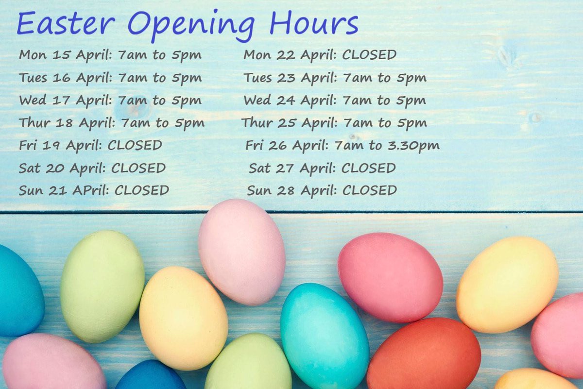 Please see our Easter 2019 Opening Hours below 🐰🐰