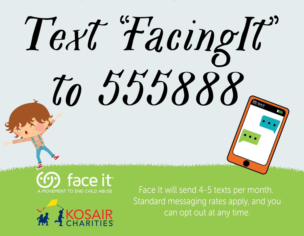 DeltaDentalKY's tweet photo. Did you know @faceitabuse offers text alerts? Sign up to receive child safety tips, parenting inspiration, and more! #FacingIt https://t.co/EQU75RKpW8