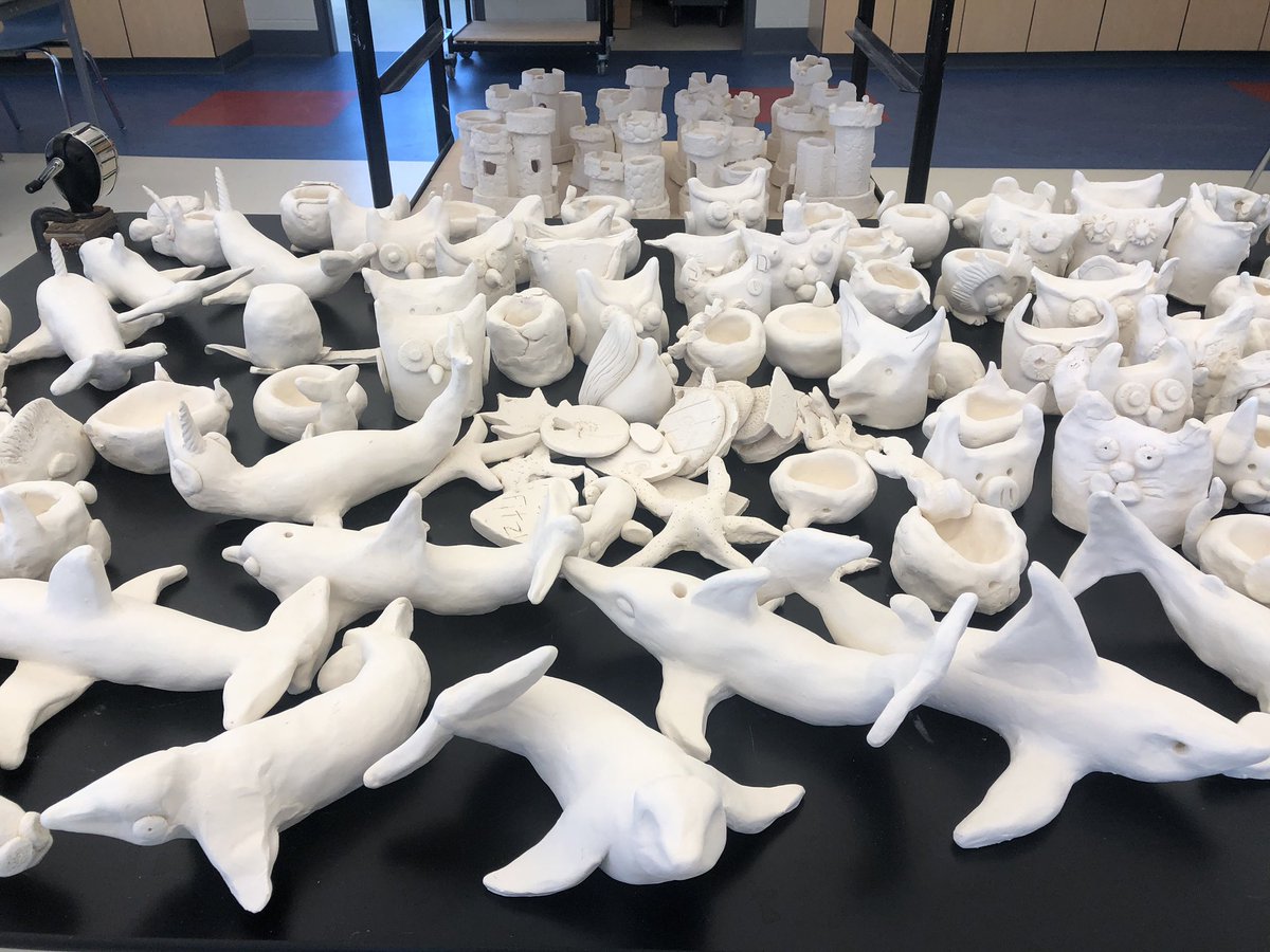 Calling CLS clay club students “productive” might be an understatement...glazing after school beckons! Clay club at Center School starts April 22nd, with space still available! #clsstripes #ellingcen