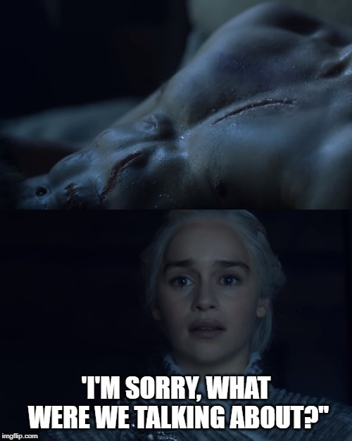 bingeofthrones's tweet photo. #S7E06 #GOT @GameOfThrones 

#Abs and #eyes, #Daenerys, keep focusing on the abs and eyes to distract you from his stupidity. 

#JonSnow #KitHarington #liability #Khaleesi @emiliaclarke #stillbinging #forthethrone, just the #seasonfinale up next, then on to #Season8 @HBO https://t.co/kGQCwPvz8c