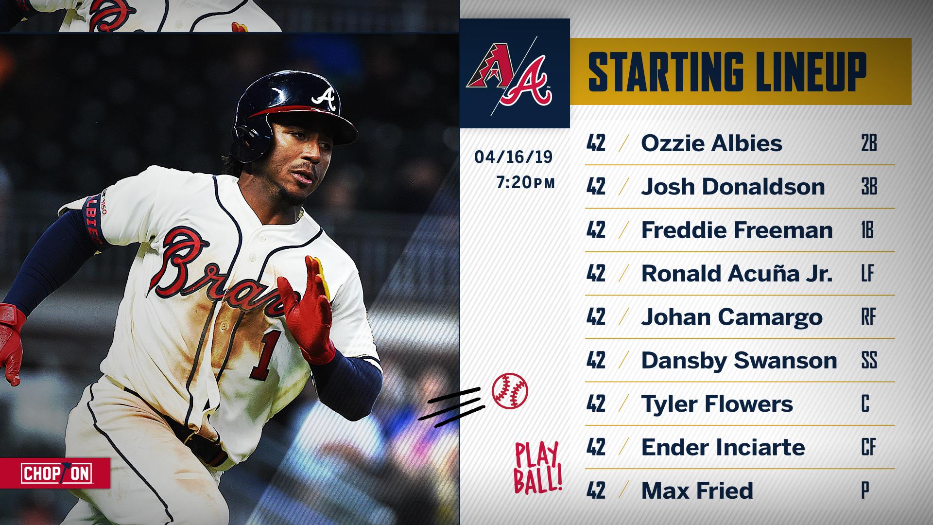 Atlanta Braves on X: Tonight's #Braves lineup as we celebrate the life and  legacy of Jackie Robinson. #Jackie42  / X