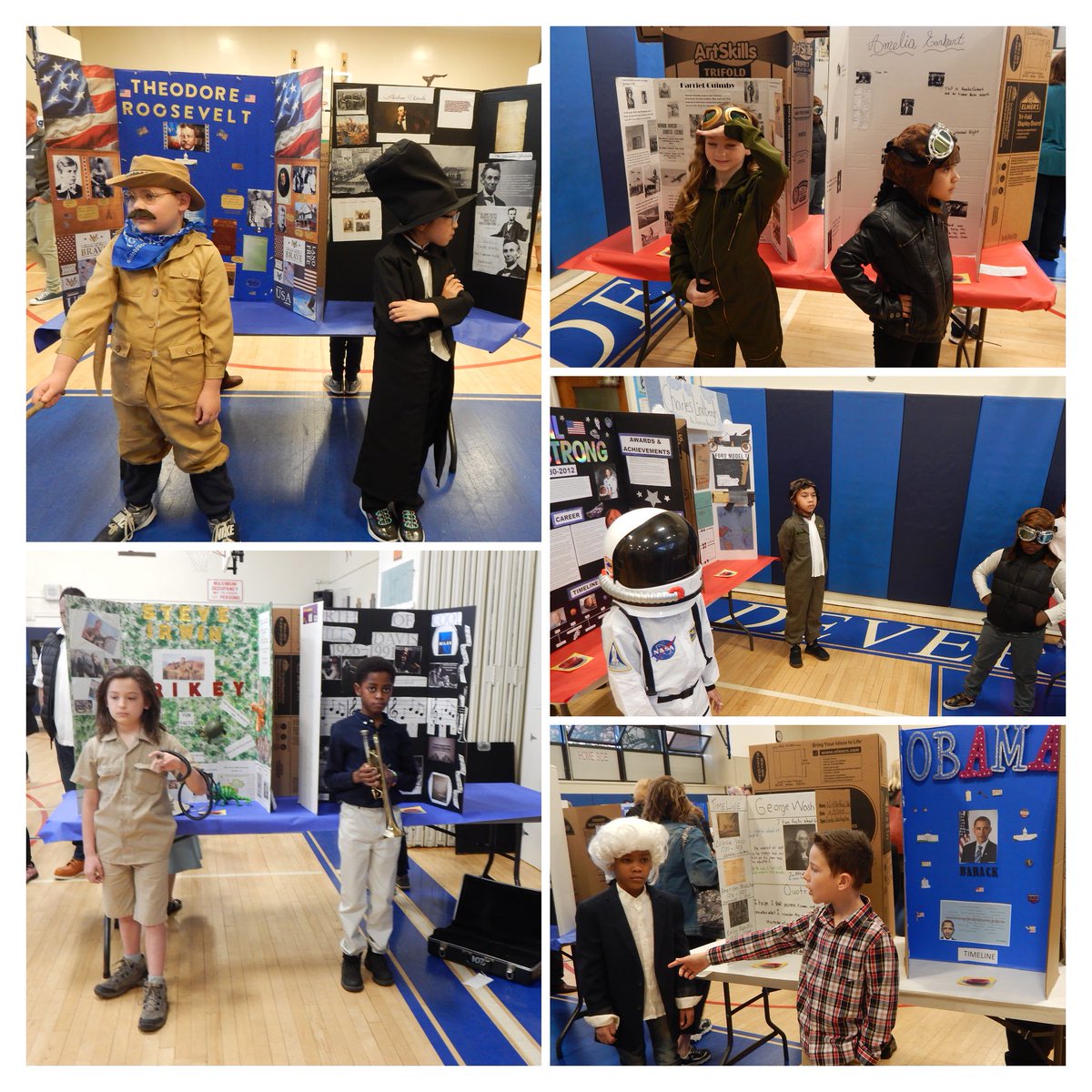 KimLatremore's tweet photo. @VS13UFSD James Dever 3rd grade students show off they're Biography projects with a Living Museum walkthrough. Press the button and our mannequins told you about their assigned person of interest. The costumes and speeches we amazing! @VS13UFSD #DedicatedatDever https://t.co/vJDNlvWvQh