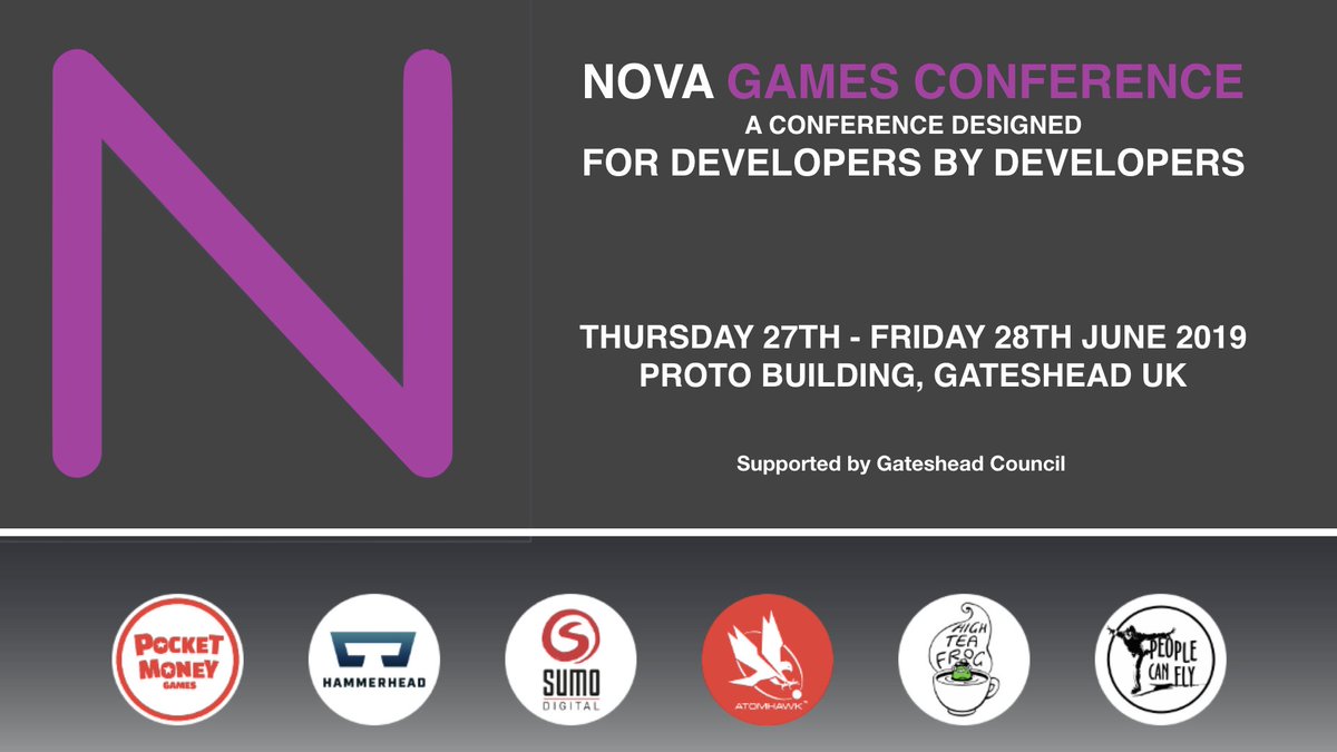 A conference for Game Developers created by Developers
novagamesnortheast.com/nova-games-con…
#gaming #GameDev #gamingcommunity #ThisIsMine #Poweredbyproto @pocketmoneygame <a href="/HammerheadVR/">Hammerhead</a> <a href="/HighTeaFrog/">High Tea Frog - Cake Bash Devs!</a> <a href="/SumoDigitalLtd/">Sumo Digital</a> <a href="/atomhawk/">Atomhawk</a> <a href="/PCFPeopleCanFly/">People Can Fly</a> <a href="/investgateshead/">Invest Gateshead</a> <a href="/NGinitiative/">NewcastleGateshead Initiative</a> <a href="/weareproto/">PROTO</a>