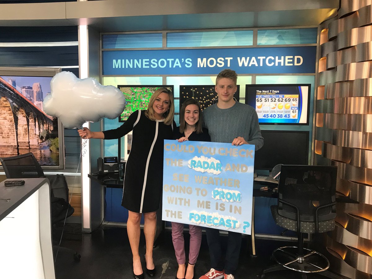 LisaMeadowsCBS's tweet photo. How cute! A weather promposal for my high school weather intern! @WCCO https://t.co/XcgGfZ5pBC