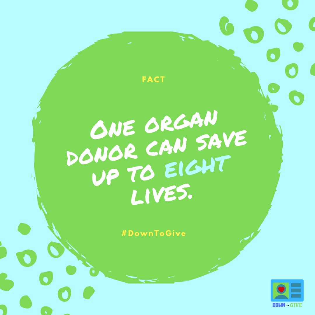 Did you know one organ donor can save up to eight lives? Just one of the many reasons we’re #DownToGive!