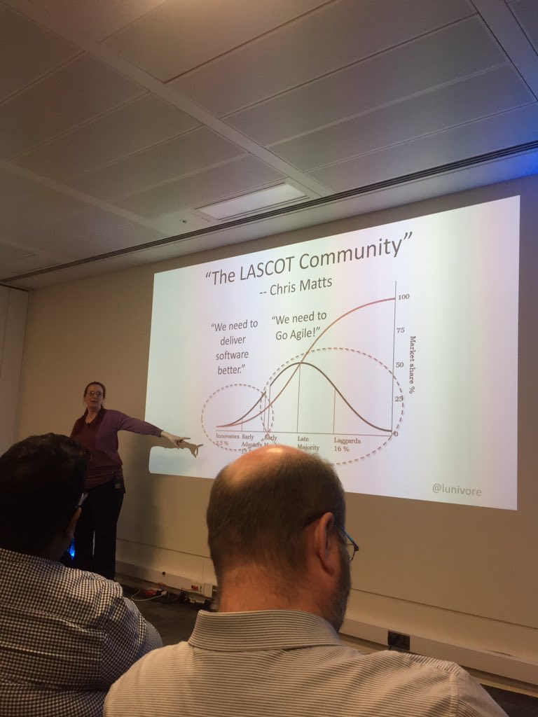 “People should focus on delivering a better product instead of going agile, after a product becomes better then agile follows” - Liz Keogh #skillsmatter