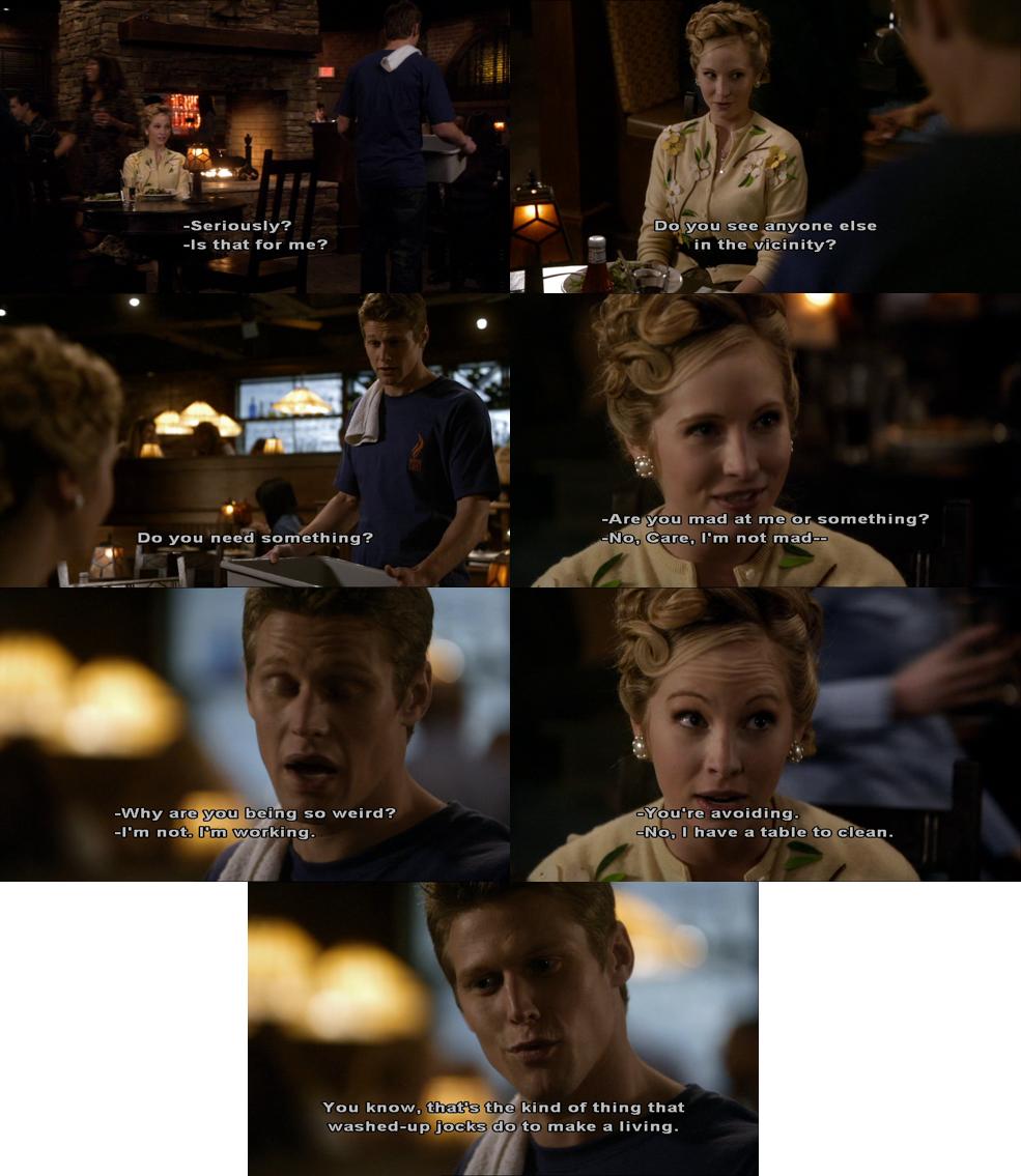 tvshowquote1's tweet photo. #Matt: I'm not mad. I-
#Caroline: Well, then why are you being so weird?
M: I'm not. I'm working.
C: You're avoiding
M: No. I have a table to clean. You know, that's the kind of thing that washed-up jocks do to make a living
#TVD #TheVampireDiaries #Maroline #VampireDiaries #1x12 https://t.co/pG92k8i6h2