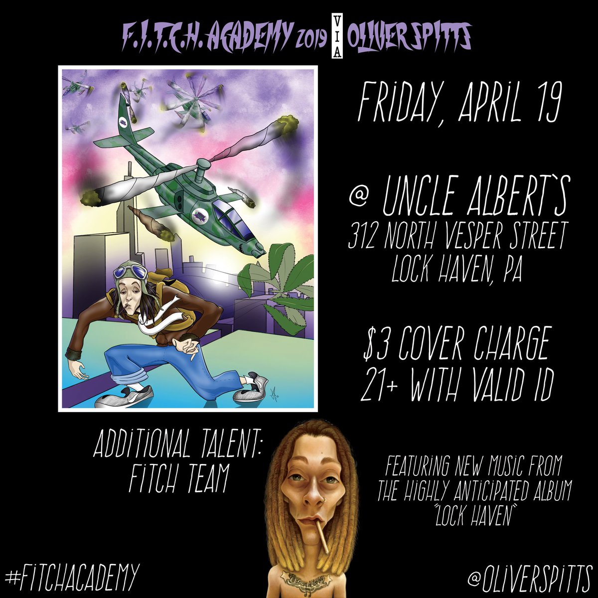 oliverspitts's tweet photo. friday! hope to see u at @unclealberts_ 
doors r 9 pm. show is 9:30-11:30 pm. https://t.co/jU0wnmSaEo