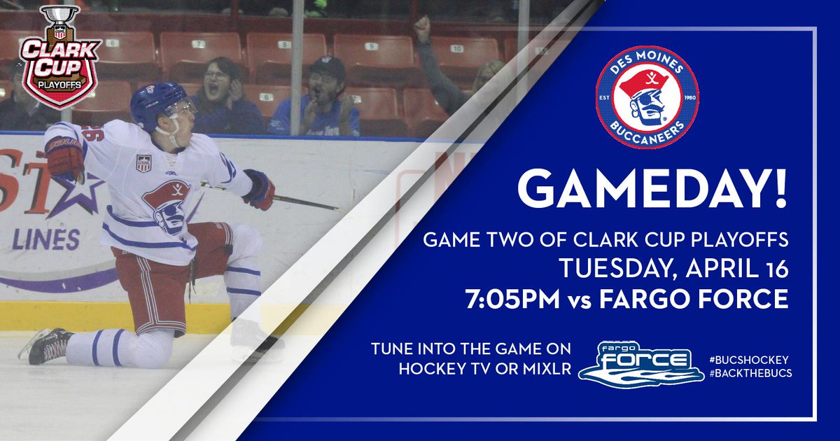 bucshockey's tweet photo. ๐จGAMEDAY๐จ
The Bucs take on the @FargoForce again tonight in Game #2 of the Clark Cup Playoffs!
๐ Buccaneer Arena
โฐ 7:05 PM
@VoiceofBennyG is on the call! โฌ๏ธ
๐บ @MyHockeyTV
๐ป https://t.co/n4esej0cq7
#BackTheBucs #BucsHockey
#USHL #DMvsFGO https://t.co/TjLfn9uBqR