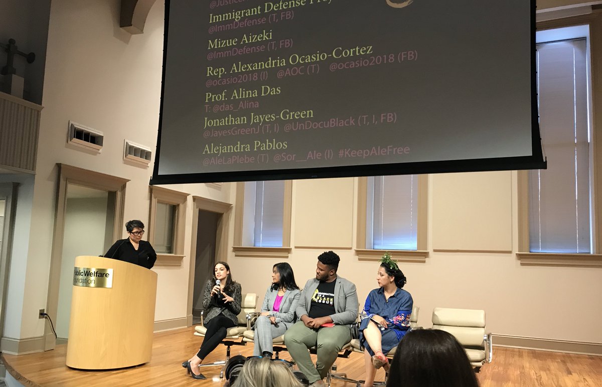 Yesterday at JusticeAid Forum: Indefensible, with a great panel, including @AOC, @Das_Alina, @JayesGreenJ and @AleLaPlebe , about how the criminalization of the immigration process is causing deep harm to our communities, and what we can do about it.