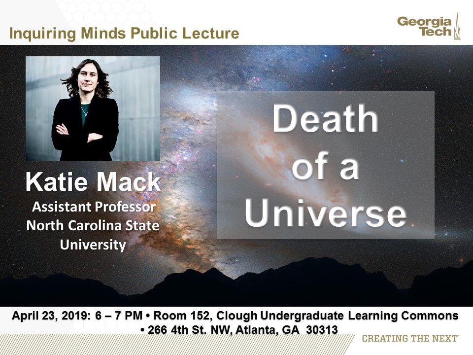 Looking forward to our last lecture of the semester with @AstroKatie on April 23!