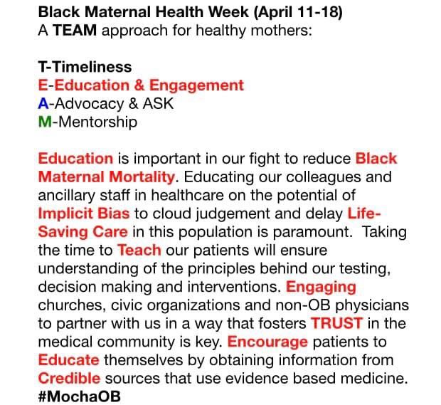 heartdocandcrew's tweet photo. #blackmaternalhealthweek #blackmamasmatter #MochaOB #blackbirthsmatter https://t.co/AZdU5kJKJS