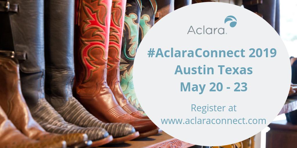 AclaraSolutions's tweet photo. Registration for #AclaraConnect 2019 is open!  Join us in Austin, TX May 20-23. Register today. https://t.co/cYvW76ybgA https://t.co/YQP3DKP2dJ