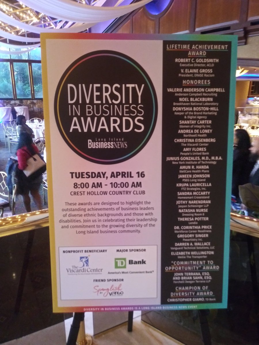 What a wonderful morning celebrating Diversity in Business. Thank you @LIBN for putting together such an awesome event. Congrats to all of the honorees! #diversityandinclusion #diversityinbusiness #mwbes #leadershipdiversity