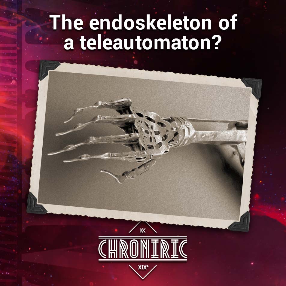 CHRONIRIC (@chroniric) on Twitter photo Chroniric Files: The endoskeleton of a teleautomaton?
Almost! This is a prosthetic arm dating back to the Victorian era. The rather sinister appearance of the hand suggests the wearer may have disguised it with a glove. 1840. Chroniric Files: The endoskeleton of a teleautomaton?
Almost! This is a prosthetic arm dating back to the Victorian era. The rather sinister appearance of the hand suggests the wearer may have disguised it with a glove. 1840.