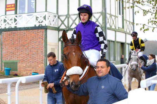 harasdulion's tweet photo. CHAO CHAO leur dit BYE BYE ! Âgé de 7 ans l’élève de Guillaume Macaire monté par @RaymondleeOBri1 s’impose sur le steeple bellifontain #DIAMONDGREEN https://t.co/o5TlAuDyqT