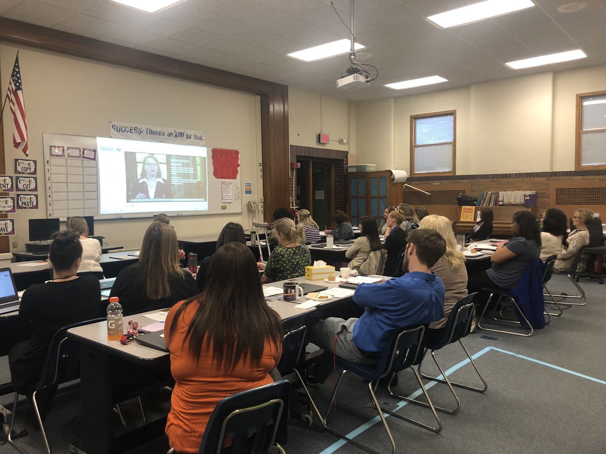 Moon staff unpacking Essential Instructional Practice 3 bullet by bullet using the online Literacy Modules. <a href="/rennareads/">Michelle Renna</a> #HIL19 #MichiganLiteracy #MAISDInnovate
