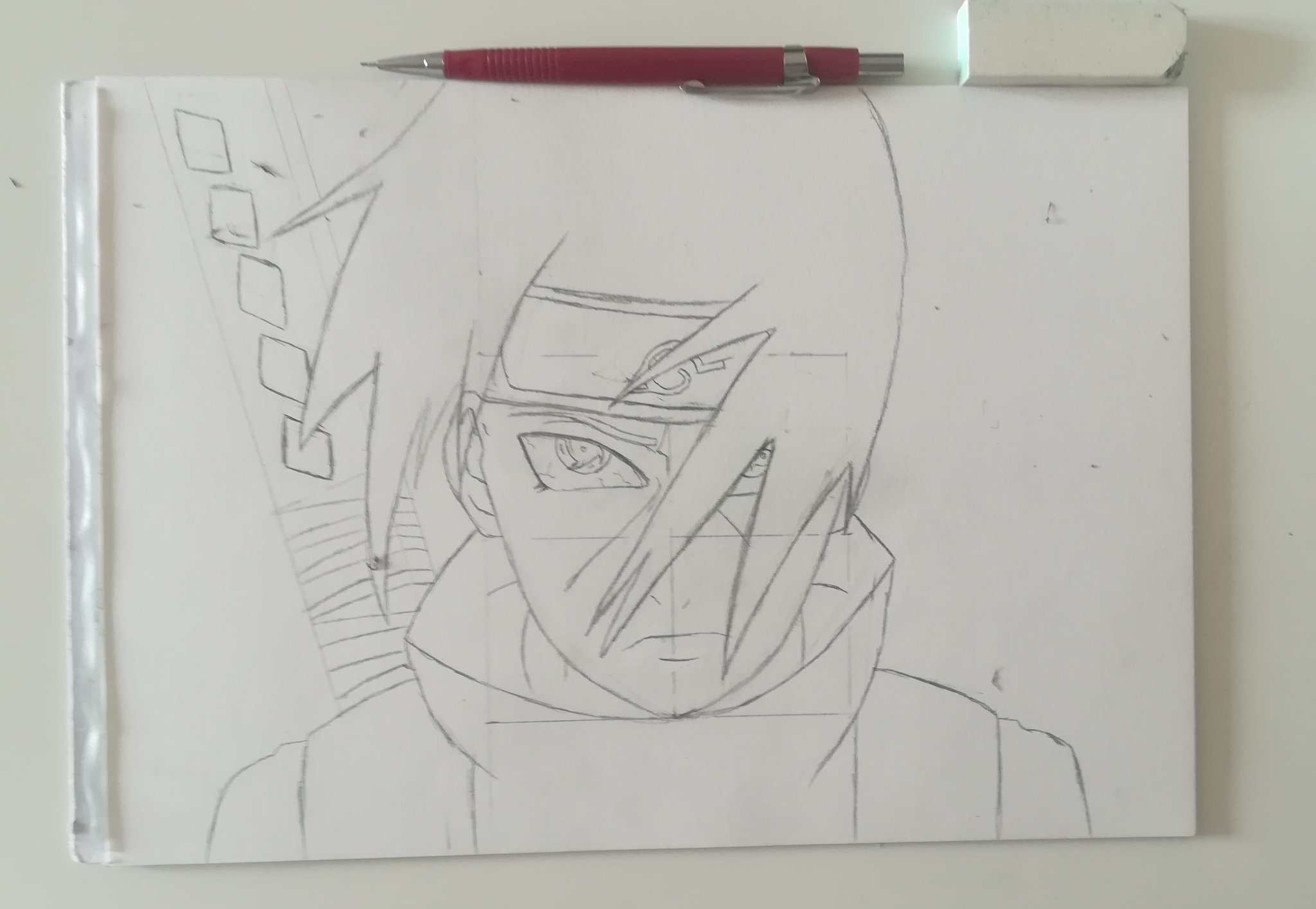 How to Draw Itachi Uchiha from Naruto (Naruto) Step by Step