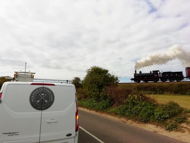 Perfect timing! 📸 Thanks to Mark, our Maintenance Person, for this fantastic shot of the North Norfolk Railway 🚂