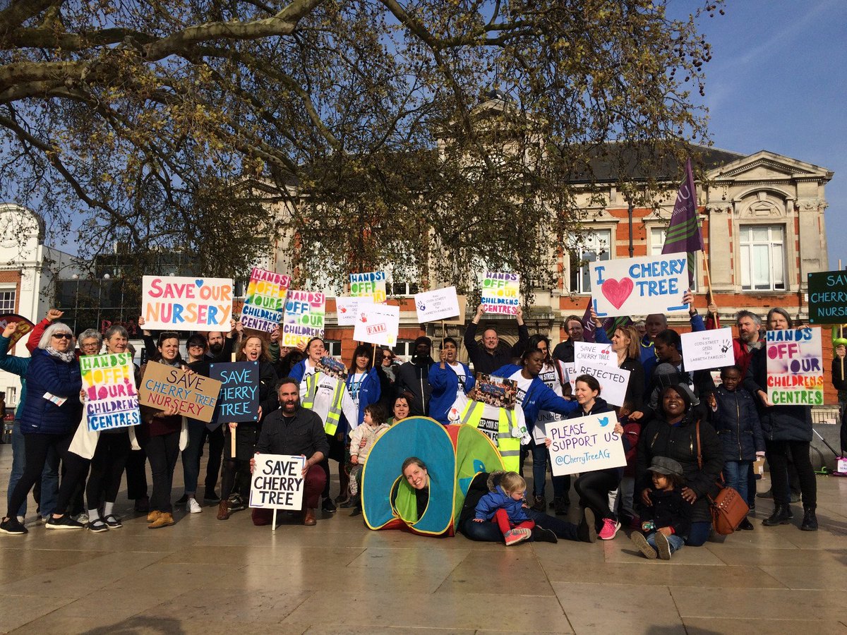 LambethSOS's tweet photo. Yesterday we joined forces with @CherryTreeAG, who are fighting against the closure of Cherry Tree Nursery, and demonstrated outside @lambeth_council's cabinet meeting. 

See here for some photos 📸
https://t.co/nsOYA1mD8h @LambethUNISON https://t.co/LUcQ4UuUDO