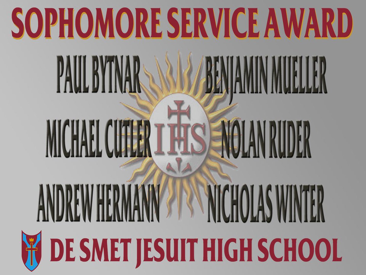 DeSmetJesuitHS's tweet image. Congratulations to all our underclassmen on receiving the #service award for modeling what it means to be a #Man4Others #AMDG #DSJAwards