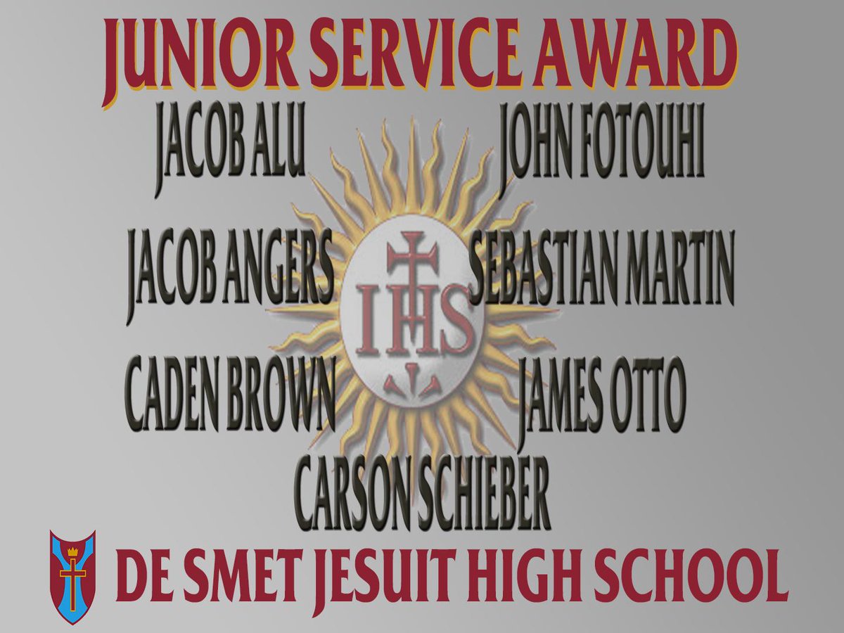 DeSmetJesuitHS's tweet image. Congratulations to all our underclassmen on receiving the #service award for modeling what it means to be a #Man4Others #AMDG #DSJAwards