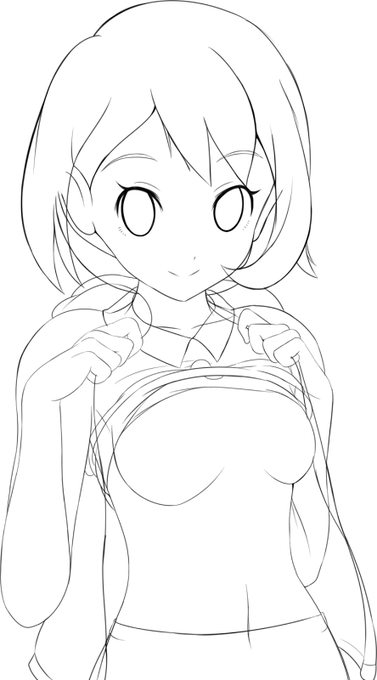 描いてるうちにモヤッときて没にした健全なイラスト() 