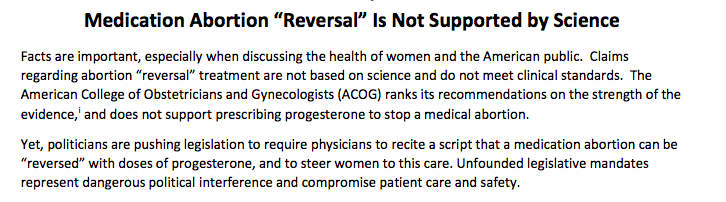 OKRepro's tweet photo. Ask your Representative or their Legislative Assistant how your representative feels about SB 614 and if they do not support SB 614 ask them to debate the bill. @acog has great information about the "reversal" myth: https://t.co/7d1wl5UrEd https://t.co/g2l57uEAOC