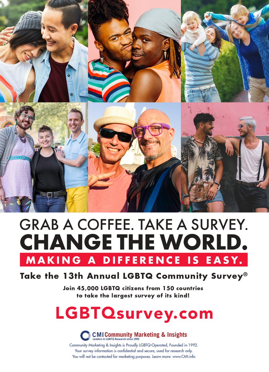 ¡Participa por Colombia!

Se parte de la 13ª Gran Encuesta Mundial sobre la Comunidad LGBTQ anual, realizada en más de 150 países.

Haz clic aquí para iniciar la encuesta, o pega el siguiente link en tu navegador: 
survey.communitymarketinginc.com/se/359D342B41D…