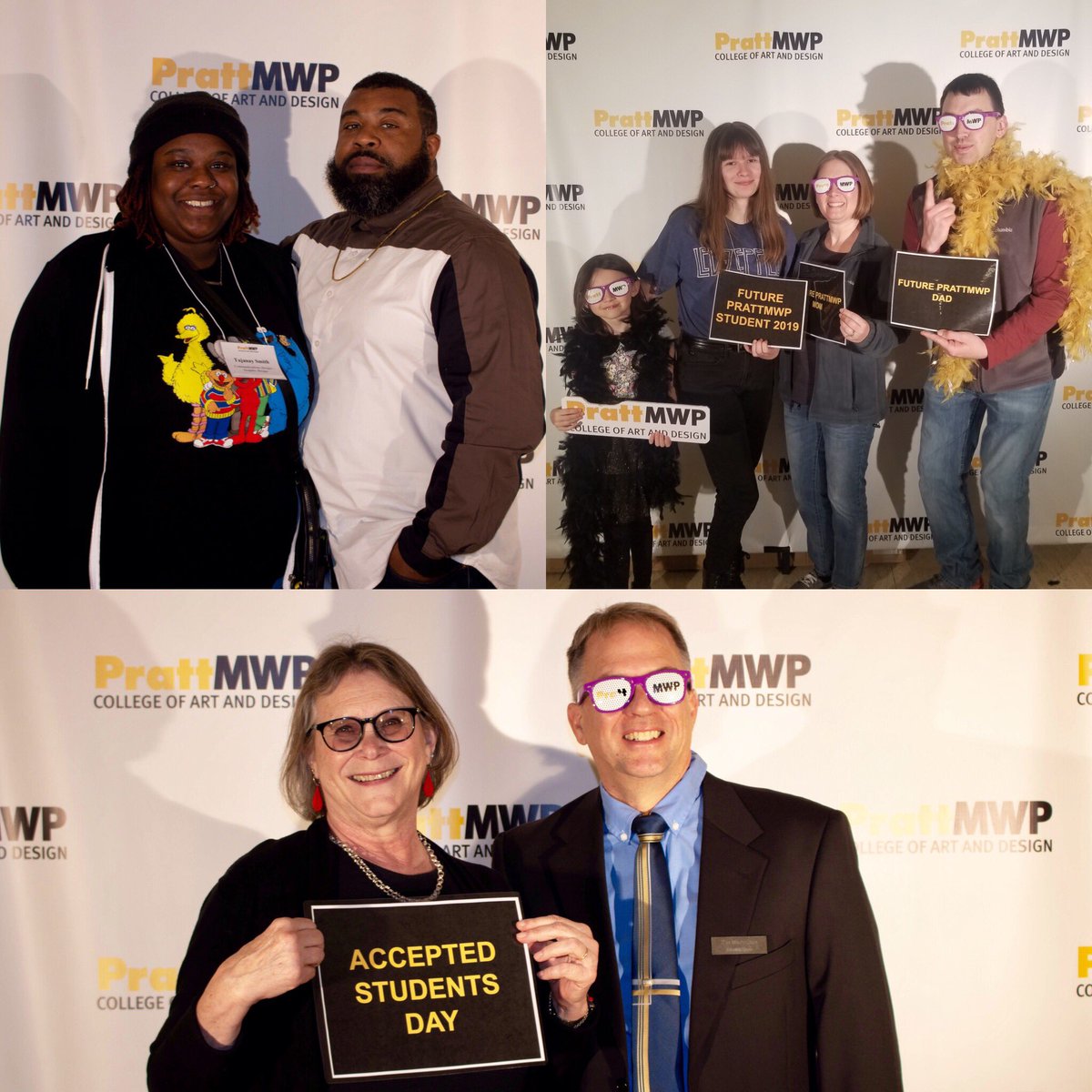 PrattMunson's tweet photo. Welcome to our awesome future students and their families during #AcceptedStudentsDay! Theyโre already showing their #PrattMWP pride! https://t.co/JQIXsgdsOr