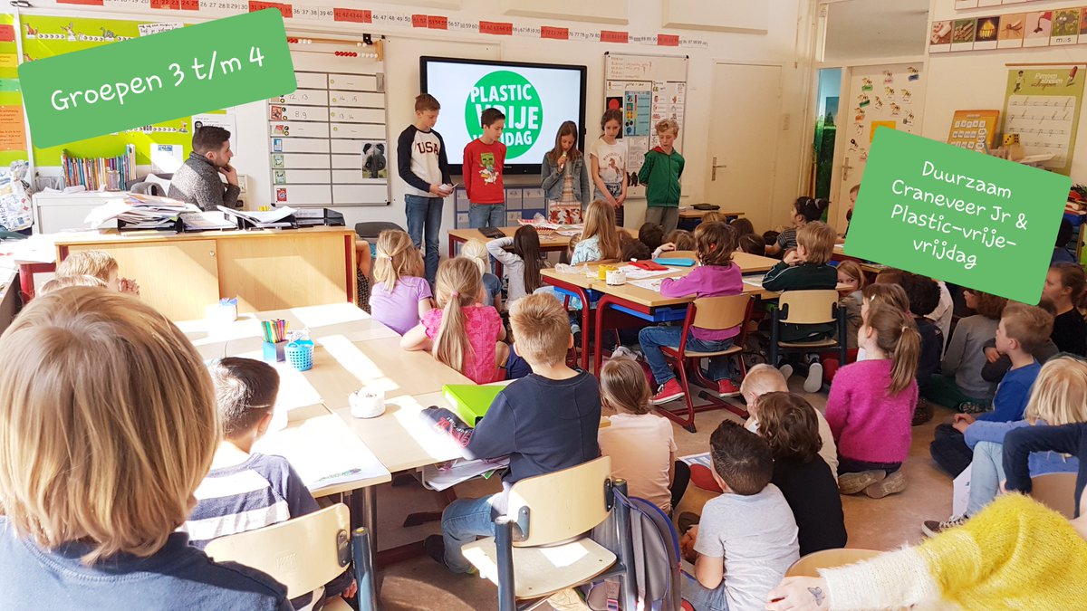DuurzaamCranev's tweet photo. #PlasticVrijeVrijdag komt eraan!
Vandaag heeft het Duurzaam Craneveer Jr team #DCJr ruim 180 kinderen bereikt met een interactieve presentatie en zelf-gemaakte film in 3 leslokalen op De zYp in Arnhem.
Donderdag zijn ze bij groepen 5 t/m 6!
Dank aan @CANinterreg & @ArnhemAan https://t.co/HHegN6tPGl