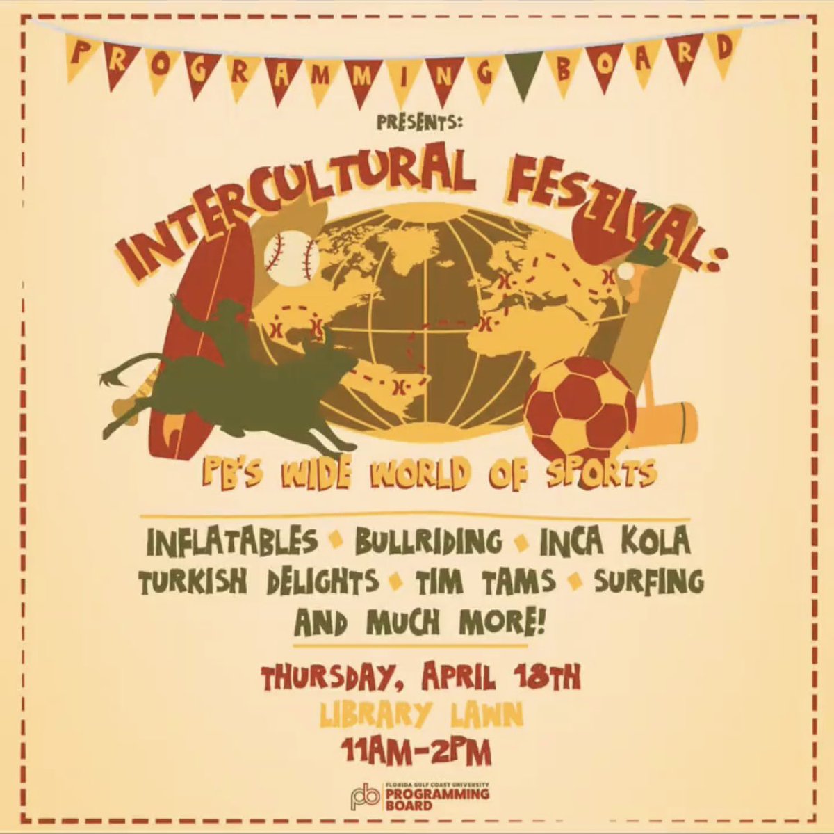 INTERCULTURAL FESTIVAL in Library Lawn (April 18th)‼️💃🏻🕺🏻<a href="/fgcu_pb/">FGCU Programming Board</a>